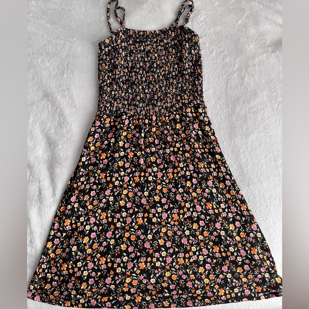 GARAGE SPAGHETTI STRAP FLORAL DRESS